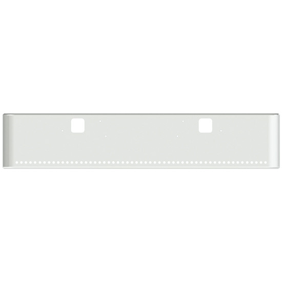 18 Inch Chrome Steel Texas Square Rolled End Bumper With Mounting And Standard Step Holes 55 - 3/4 Inch Light Holes For Freightliner Fld Classic, 1200 Series 2002-2007