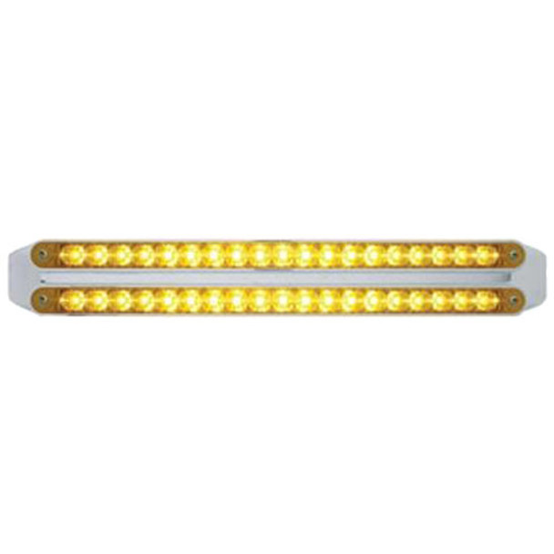 Dual 19 LED 12 Inch Reflector Turn Signal Light Bars - Amber LED/ Amber Lens