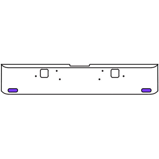 18 Inch 7-Gauge Chrome Plated Steel Texas Square Bumper Kit With Amber And Purple/Clear Lens With Bezels And Visors For Freightliner Classic 2002-2007