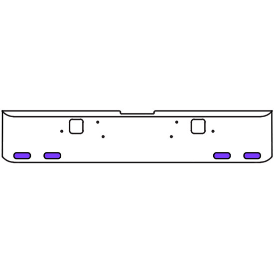18 Inch 7-Gauge Chrome Plated Steel Texas Square Bumper Kit With Amber And Purple/Clear Lens With Bezels And Visors For Freightliner Classic 2002-2007