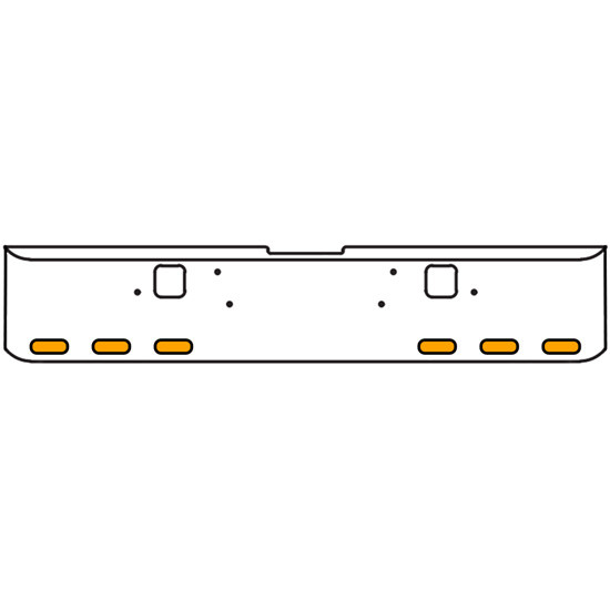18 Inch 7-Gauge Chrome Plated Steel Texas Square Bumper Kit With Amber/Amber Lens With Bezels And Visors For Freightliner Classic 2002-2007