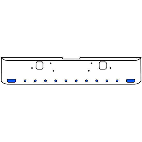 18 Inch 7-Gauge Chrome Plated Steel Texas Square Bumper Kit With Amber To Blue Aux Lights With Bezels For Freightliner Classic 2002-2007