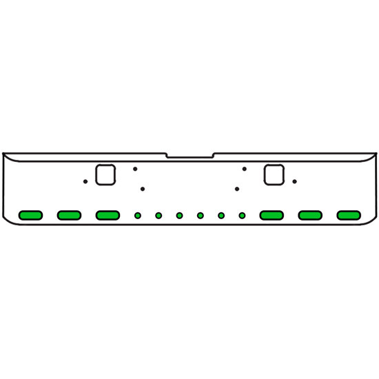 18 Inch 7-Gauge Chrome Plated Steel Texas Square Bumper Kit With Amber And Green/Clear Lens With Bezels For Freightliner Classic 2002-2007