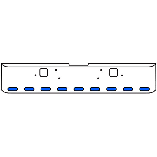 18 Inch 7-Gauge Chrome Plated Steel Texas Square Bumper Kit With Amber To Blue Aux Lights With Bezels And Visors For Freightliner Classic 2002-2007