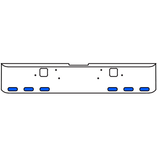 18 Inch 7-Gauge Chrome Plated Steel Texas Square Bumper Kit With Amber To Blue Aux Lights With Bezels For Freightliner Classic 2002-2007