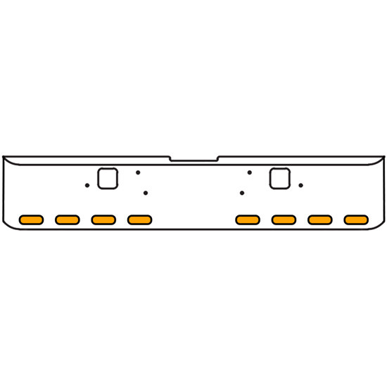 18 Inch 7-Gauge Chrome Plated Steel Texas Square Bumper Kit With Amber And White/Clear Lens With Bezels For Freightliner Classic 2002-2007