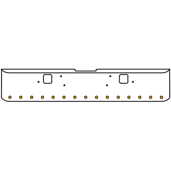 18 Inch 7-Gauge Chrome Plated Steel Texas Square Bumper Kit With Amber/Clear Lens With Bezels And Visors For Freightliner Classic 2002-2007