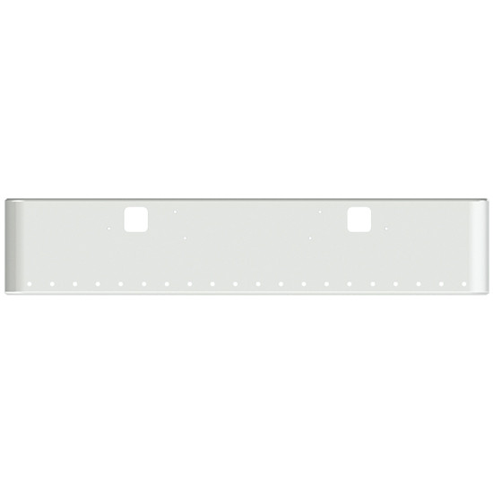 20 Inch Chrome Steel Texas Square Bumper With Mounting And Standard Step Holes 20 - 3/4 Inch Light Holes For Freightliner Fld Classic, 1200 Series 2002-2007