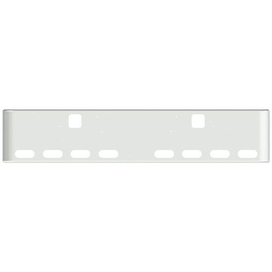 22 Inch Chrome Texas Rolled End Bumper With Hook, 8 Oval Light Holes For Freightliner Classic 2002-2007