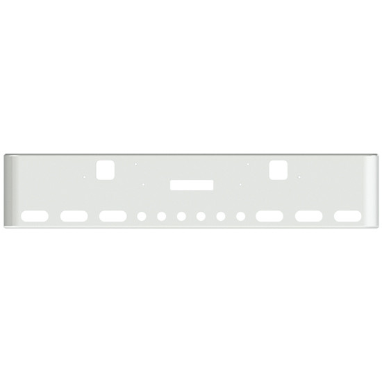 18 Inch Chrome Texas Rolled End Bumper With Center Tow, Hook, 6 Oval And 6 - 2 Inch Light Holes For Freightliner Classic 2002-2007