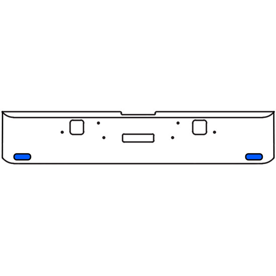 18 Inch 7-Gauge Chrome Plated Steel Texas Square Bumper Kit With Amber To Blue Aux Lights With Bezels And Visors For Freightliner Classic 2002-2007