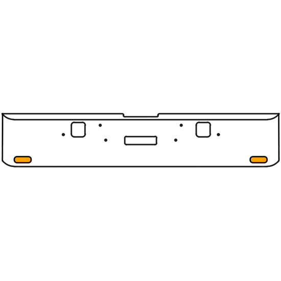 18 Inch 7-Gauge Chrome Plated Steel Texas Square Bumper Kit With Amber And White/Clear Lens With Bezels And Visors For Freightliner Classic 2002-2007