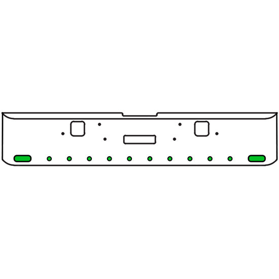 18 Inch 7-Gauge Chrome Plated Steel Texas Square Bumper Kit With Amber And Green/Clear Lens With Bezels For Freightliner Classic 2002-2007