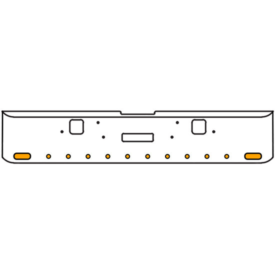 18 Inch 7-Gauge Chrome Plated Steel Texas Square Bumper Kit With Amber/Amber Lens With Bezels For Freightliner Classic 2002-2007
