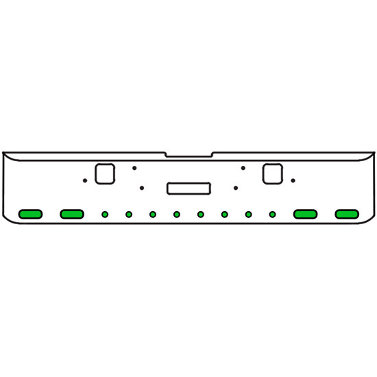 18 Inch 7-Gauge Chrome Plated Steel Texas Square Bumper Kit With Amber And Green/Clear Lens With Bezels For Freightliner Classic 2002-2007