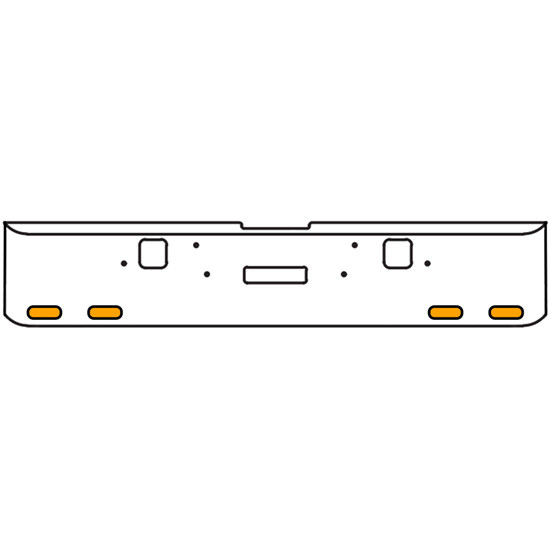 18 Inch 7-Gauge Chrome Plated Steel Texas Square Bumper Kit With Amber And White/Clear Lens With Bezels For Freightliner Classic 2002-2007