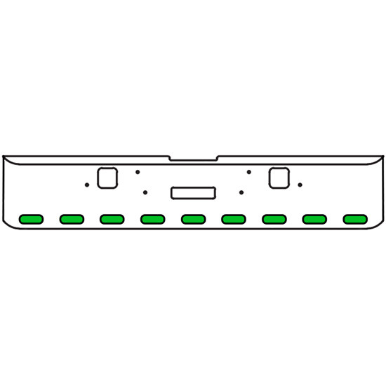 18 Inch 7-Gauge Chrome Plated Steel Texas Square Bumper Kit With Amber And Green/Clear Lens With Bezels For Freightliner Classic 2002-2007
