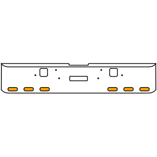18 Inch 7-Gauge Chrome Plated Steel Texas Square Bumper Kit With Amber And White/Clear Lens With Bezels For Freightliner Classic 2002-2007