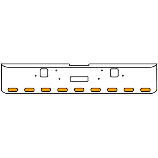 18 Inch 7-Gauge Chrome Plated Steel Texas Square Bumper Kit With Amber/Amber Lens With Bezels And Visors For Freightliner Classic 2002-2007