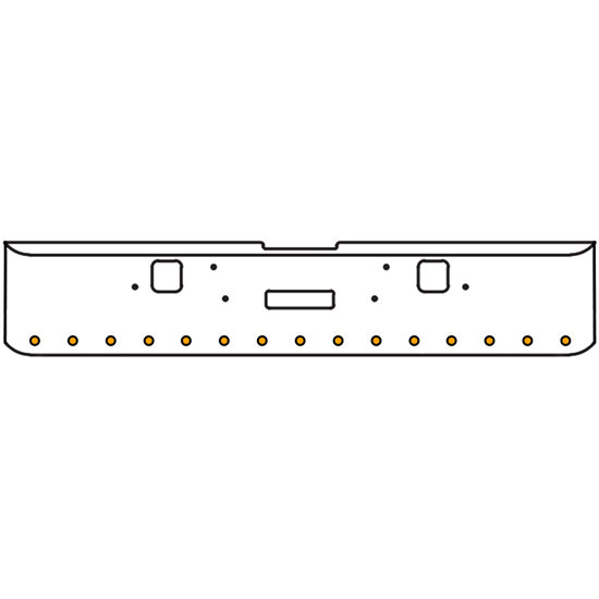 18 Inch 7-Gauge Chrome Plated Steel Texas Square Bumper Kit With Amber/Amber Lens With Bezels And Visors For Freightliner Classic 2002-2007