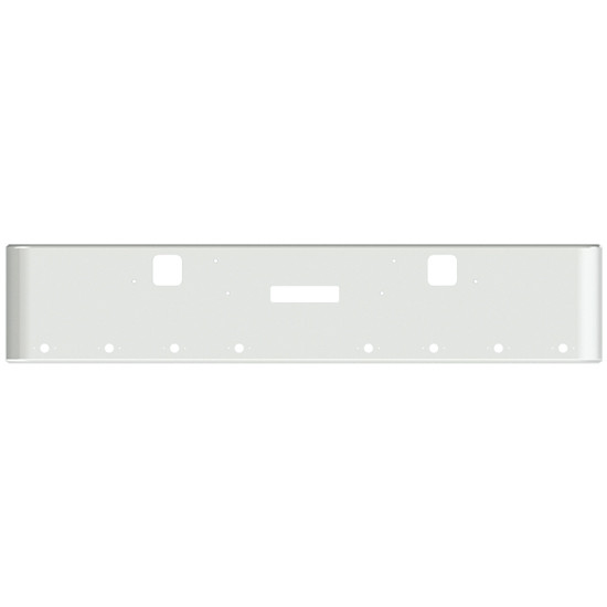 18 Inch Chrome Steel Texas Square Rolled End Bumper With Mounting, Standard Step And Tow/Hitch Holes 11 M1 Millennium Light Holes For Freightliner Fld Classic, 1200 Series 2002-2007