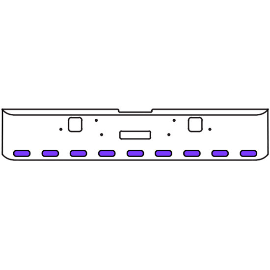 22 Inch 10-Gauge Chrome Plated Steel Texas Square Bumper Kit With Amber And Purple/Clear Lens With Bezels For Freightliner Classic 2002-2007