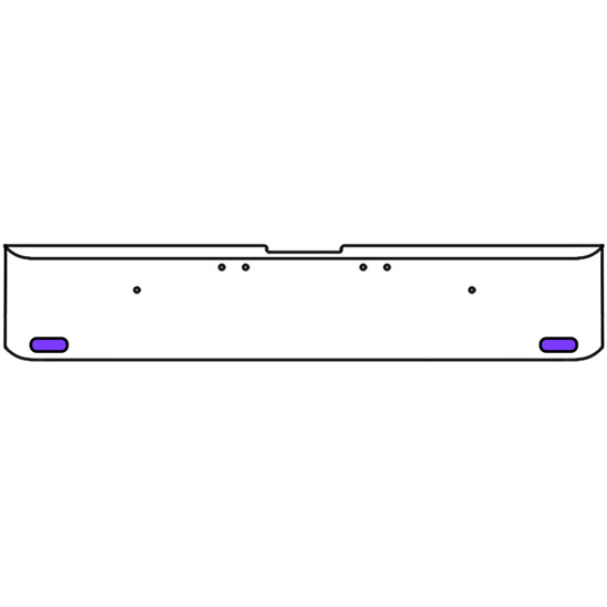18 Inch Chrome Texas Square Rolled End Bumper With 2 Oval Dual Function Auxiliary Amber To Purple Lights For Freightliner Classic 2002-2007