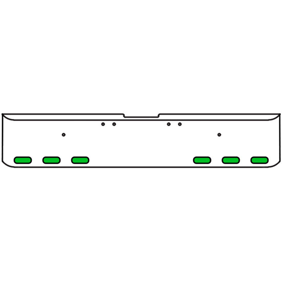 22 Inch Chrome Texas Square Rolled End Bumper With 6 Oval Dual Function Auxiliary Amber To Green Lights For Freightliner Classic 2002-2007