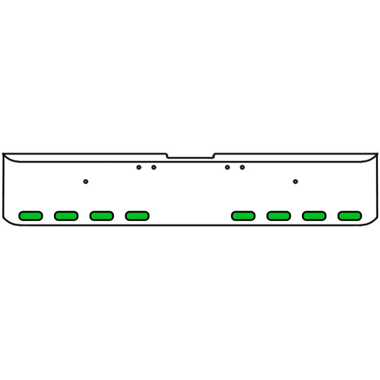 22 Inch Chrome Texas Square Rolled End Bumper With 8 Oval Dual Function Auxiliary Amber To Green Lights For Freightliner Classic 2002-2007