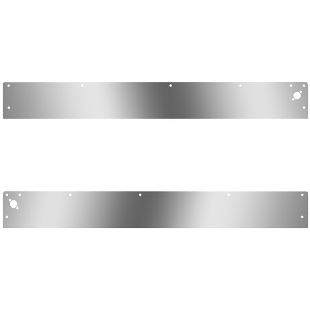 5.25 Inch Stainless Steel Blank Cab Panels W/ Dual Step Light Holes For Kenworth T800, W900L