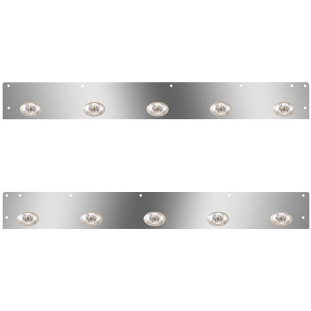 Stainless Steel Cab Panels W/ 10 P3 Amber/Clear LEDs For Kenworth T800, W900