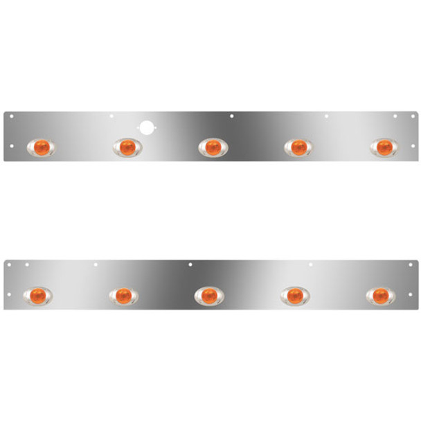 Stainless Steel Cab Panels W/ 10 P3 Amber/Amber LEDs, Block Heater Plug For Kenworth T800, W900