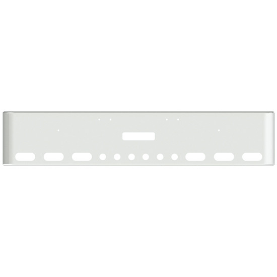 22 Inch Chrome Texas Rolled End Bumper With Center Tow, 6 Oval And 6 - 2 Inch Light Holes For Freightliner Classic 2002-2007