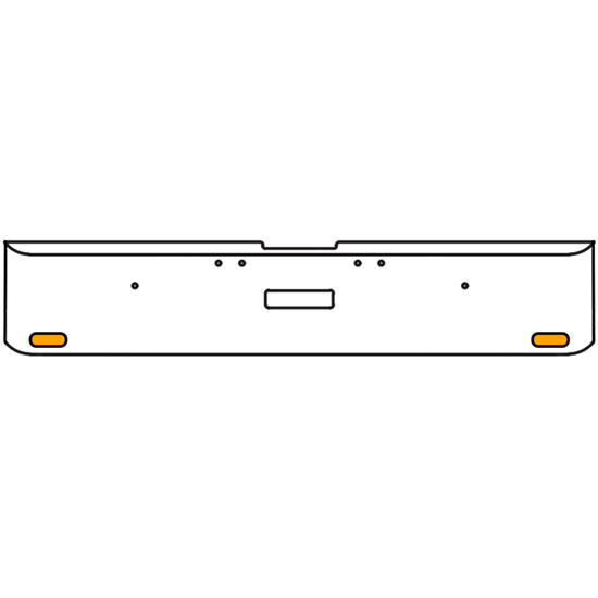 22 Inch Chrome Texas Rolled End Bumper Kit With Center Tow Hole And 2 Oval Amber-Clear Mirage Lights For Freightliner Classic 120, 132 Xl 2002 - 2007