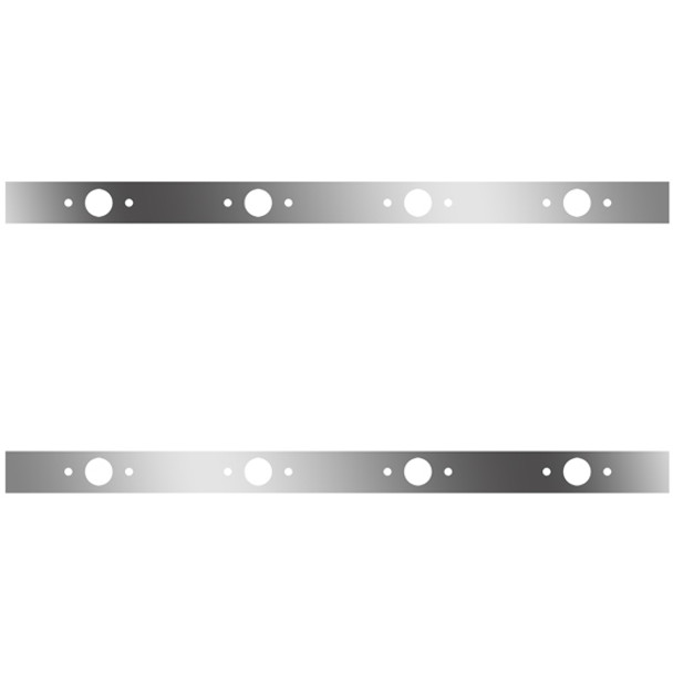 62 Inch Stainless Steel Sleeper Panels W/ 8 P1 Light Holes For Kenworth T660, T800, W900