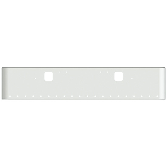18 Inch Chrome Steel Texas Square Rolled End Bumper With Mounting And Standard Step Holes 20 - 3/4 Inch Light Holes For Freightliner Classic 1400 Series 2002-2007