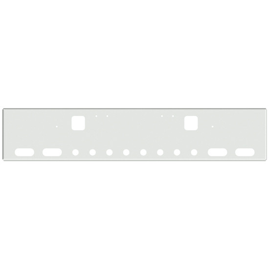 18 Inch Chrome Texas Boxed End Bumper With Hook, 4 Oval And 8 - 2 Inch Light Holes For Freightliner Classic 120, Xl 132 Day Cab