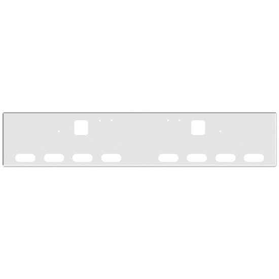 18 Inch Chrome Texas Boxed End Bumper With Hook, 8 Oval Light Holes For Freightliner Classic 120, Xl 132 Day Cab