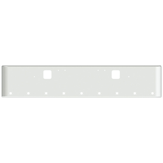 18 Inch Chrome Steel Texas Square Rolled End Bumper With Mounting And Standard Step Holes 9 M3 Or P3 Light Holes For Freightliner Classic 1400 Series 2002-2007