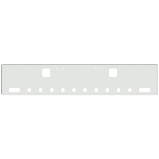 18 Inch Chrome Texas Boxed End Bumper With Hook, 2 Oval And 10 - 2 Inch Light Holes For Freightliner Classic 120, Xl 132 Day Cab