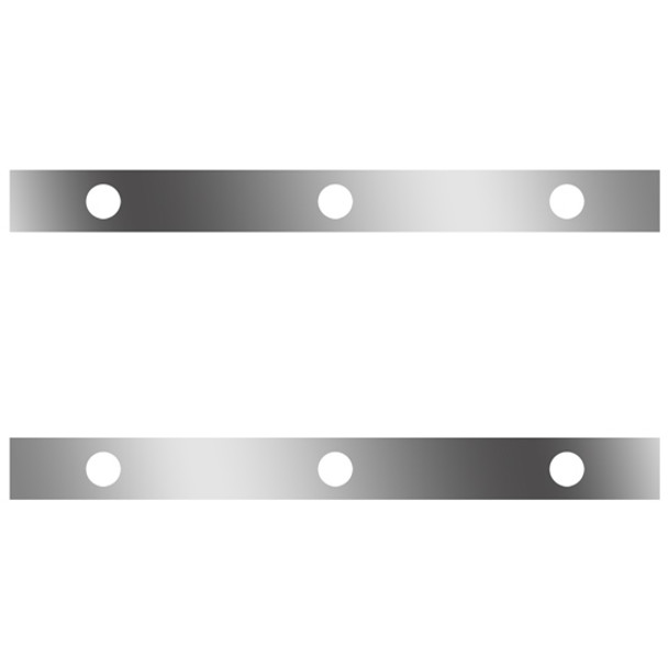 38 Inch Stainless Steel Sleeper Panels W/ 6 Round 2 Inch Light Holes For Kenworth T800, W900