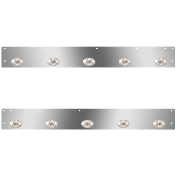 Stainless Steel Day Cab Panels W/ 10 P3 Amber/Clear LEDs For Kenworth T800, W900