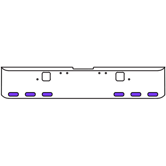 22 Inch Chrome Texas Rolled End Bumper Kit With Hook Holes And 6 Oval Amber-Purple Dual Revolution Lights For Freightliner Classic 120, 132 Xl 2002 - 2007