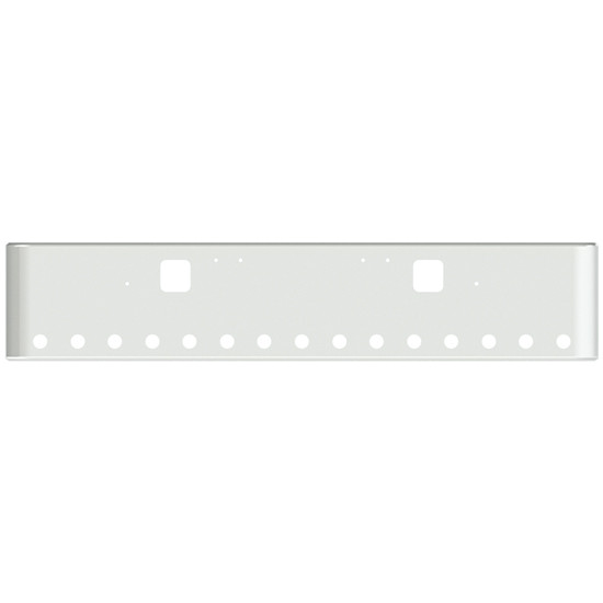 20 Inch Chrome Rolled End American Eagle Bumper With Hook Holes , 15 - 2 Inch Round Light Holes