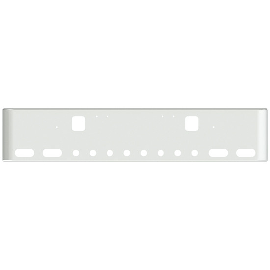 18 Inch Chrome Rolled End American Eagle Bumper With Hook Holes , 4 Oval And 8 - 2 Inch Round Light Holes