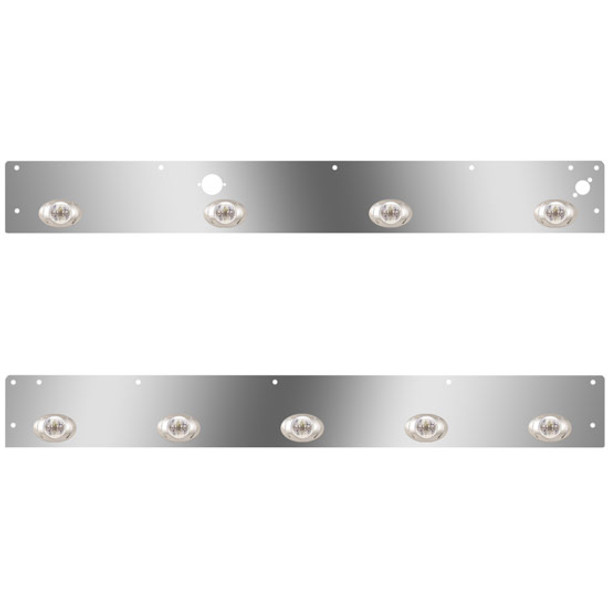 Stainless Steel Cab Panels W/ 9 Total P3 Amber/Clear LEDs, Block Heater Plug, Step Light Holes For T800, W900