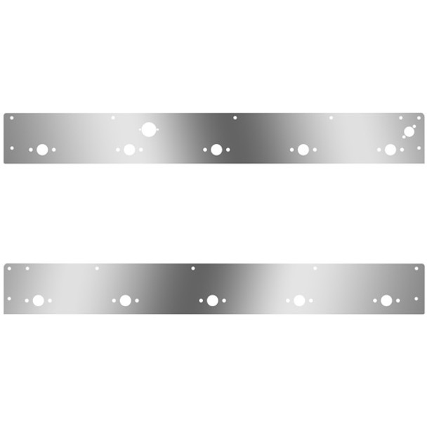 Stainless Steel Cab Panels W/ 10 P3 Light Holes, Block Heater Plug, Step Light Holes For T800, W900