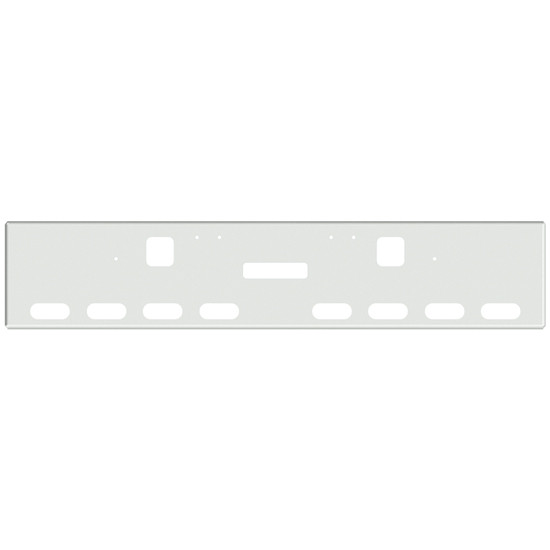 18 Inch Chrome Texas Boxed End Bumper With Center Tow, Hook, 8 Oval Light Holes For Freightliner Classic 120, Xl 132 Day Cab