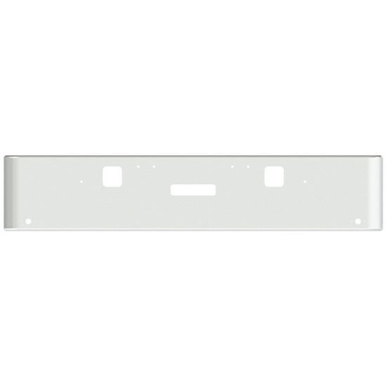 20 Inch Chrome Steel Texas Square Bumper With Mounting, Standard Step And Tow/Hitch Holes 2 M1 Millennium Light Holes For Freightliner Classic 1400 Series 2002-2007