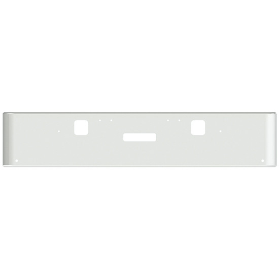22 Inch Chrome Steel Texas Square Bumper With Mounting, Standard Step And Tow/Hitch Holes 2 - 3/4 Inch Light Holes For Freightliner Classic 1400 Series 2002-2007